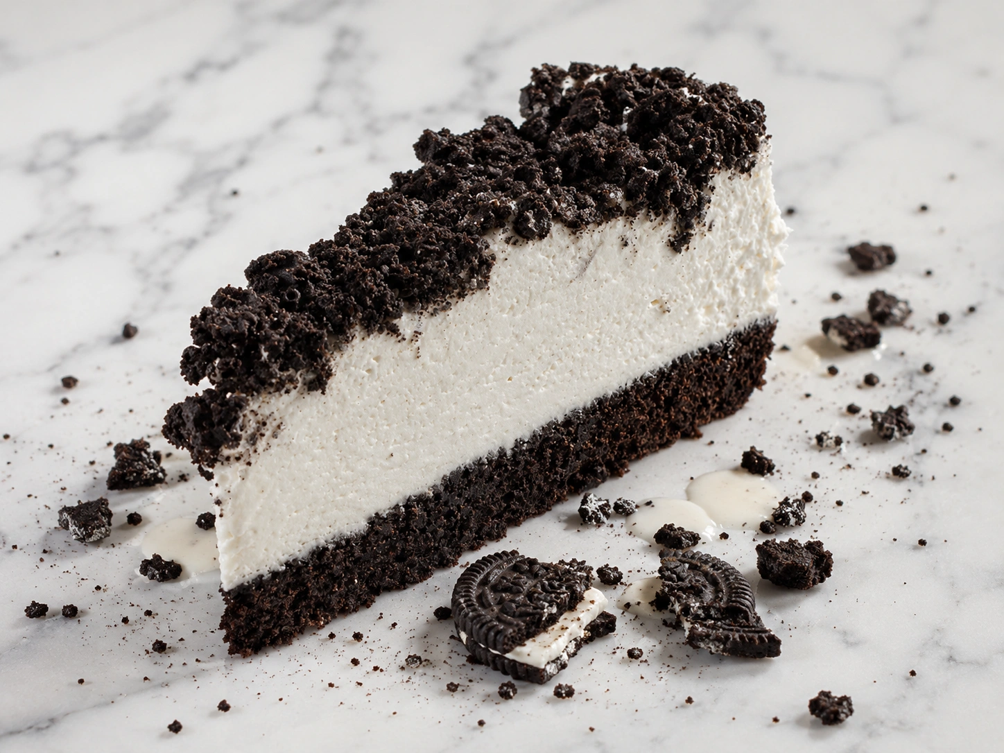 1 (6) Fresh X-Large Oreo Mousse Cake Slice with Whipped Cream - Image 1