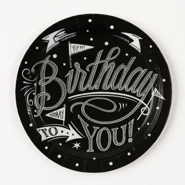 Happy Birthday Written Paper Cake Plates