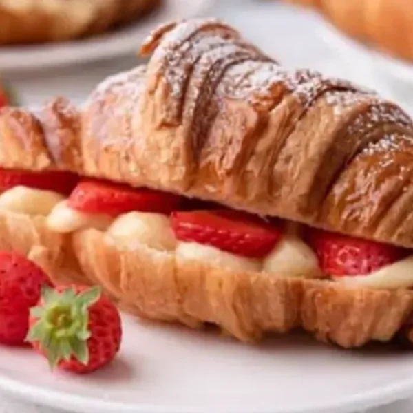 Fresh Handmade Strawberry Filled Croissant