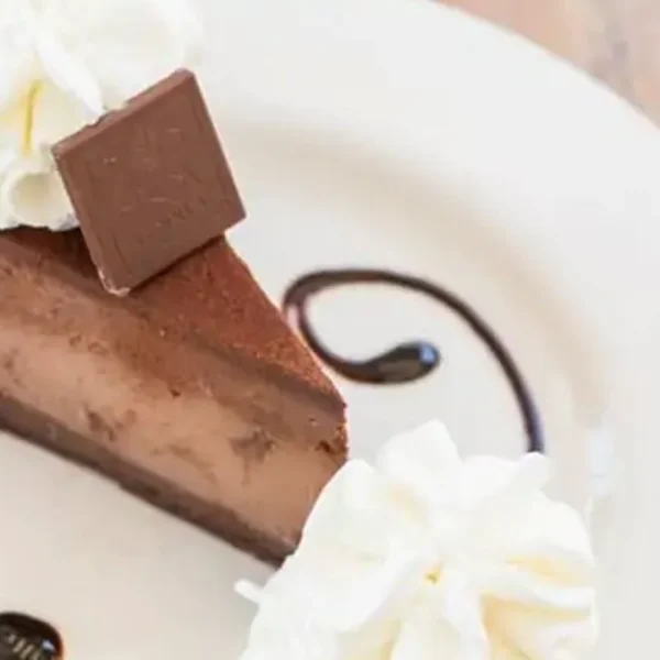 Godiva Chocolate Cheesecake Slice with Whip Cream