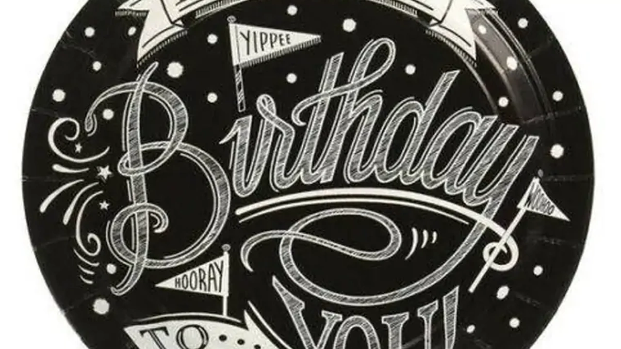 Happy Birthday Written Paper Cake Plates Happy Birthday Written Paper Cake Plates - Image 1