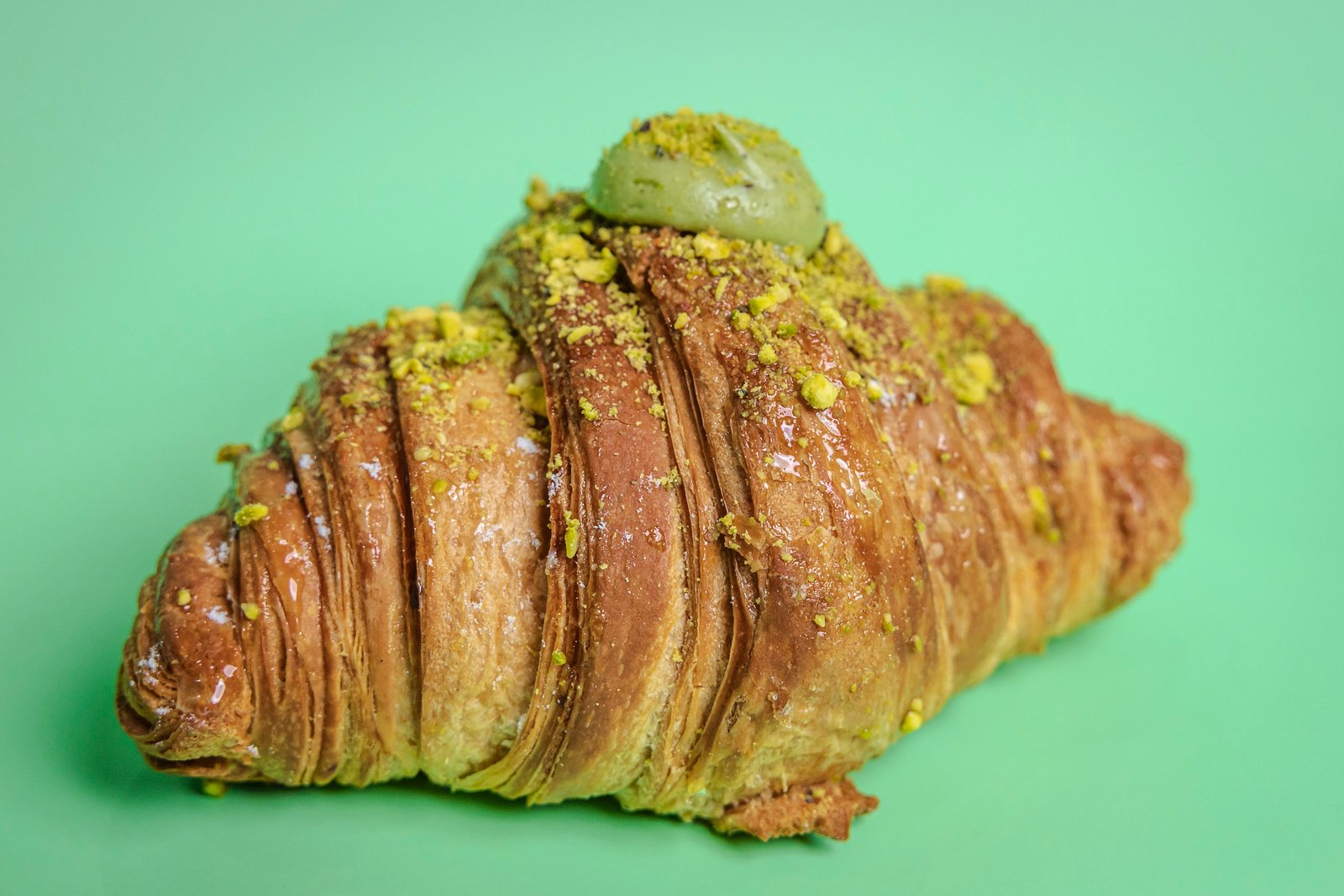 NYBakery&Desserts-40 Fresh Handmade Pistachio Croissant – Flaky Butter Croissant with Pistachio Cream - Image 1