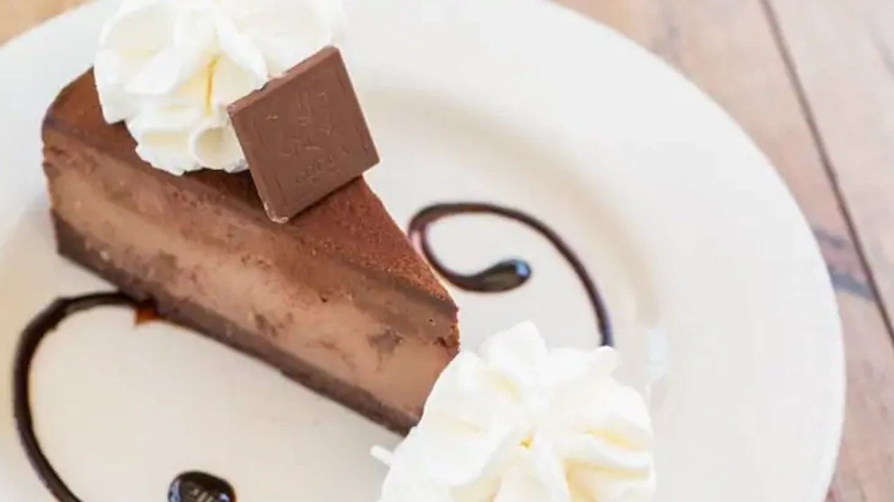 X-Large Godiva Chocolate Cheesecake Slice with Whip Cream X-Large Godiva Chocolate Cheesecake Slice with Whip Cream - Image 1