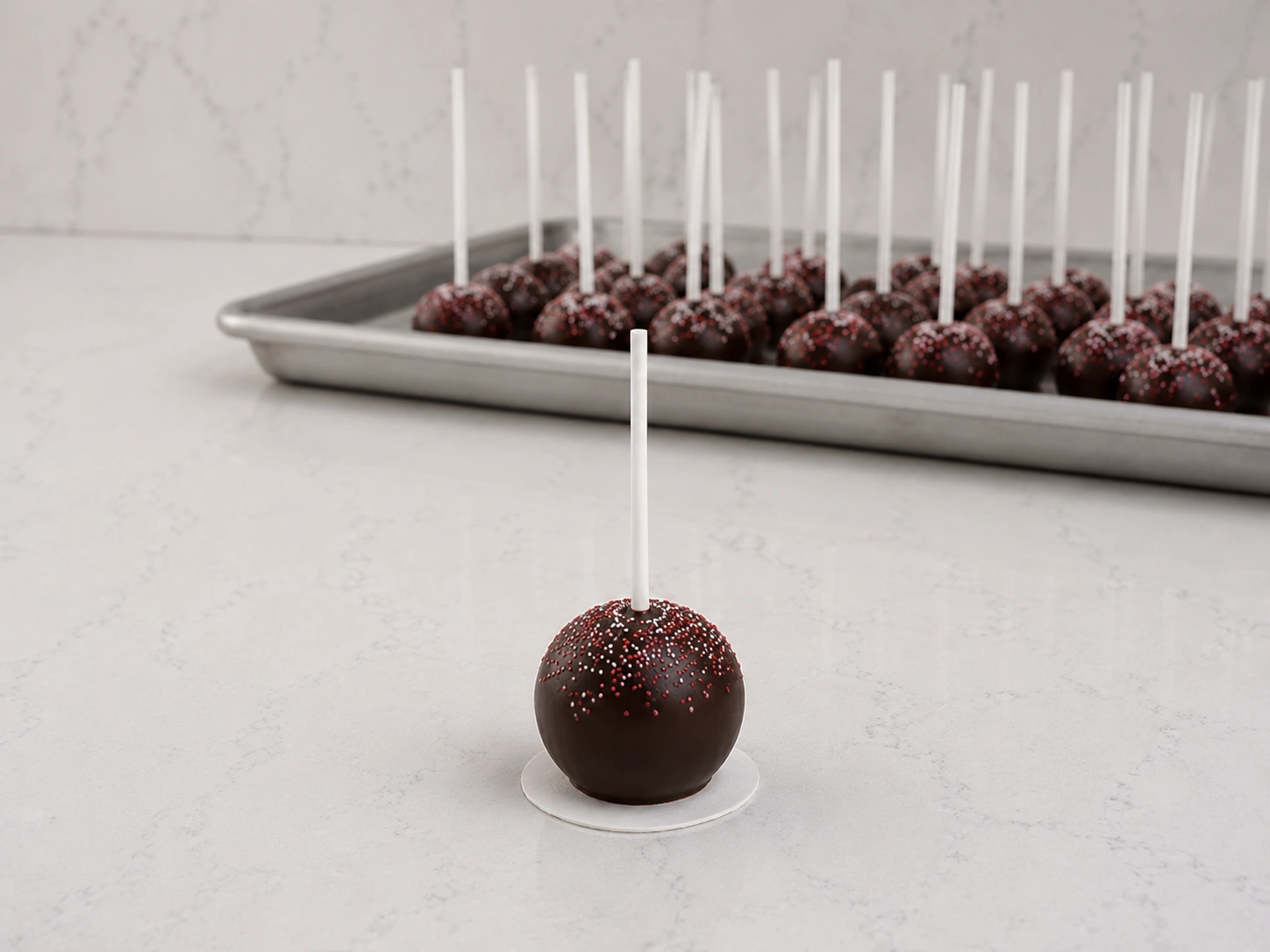 cake pop c Handmade Belgian Chocolate Cake Pop – Rich Chocolate Coated Cake Bite - Image 1