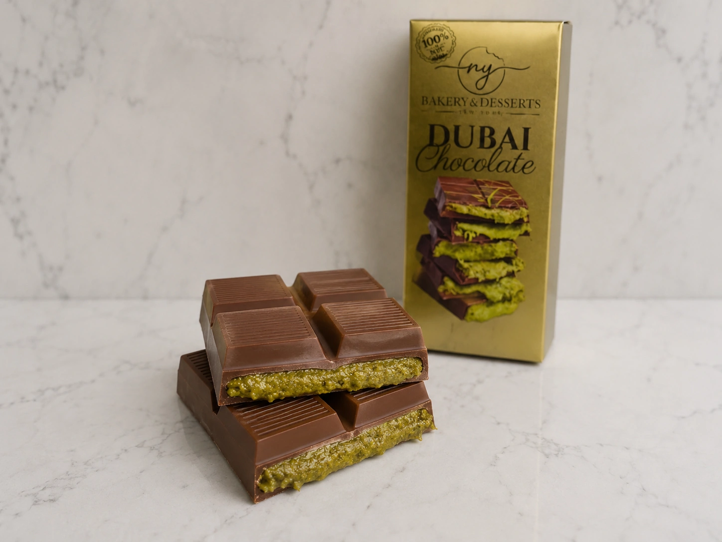 dubai chocolate large X-Large Dubai Chocolate Bar – Pistachio Filled Premium Chocolate - Image 1