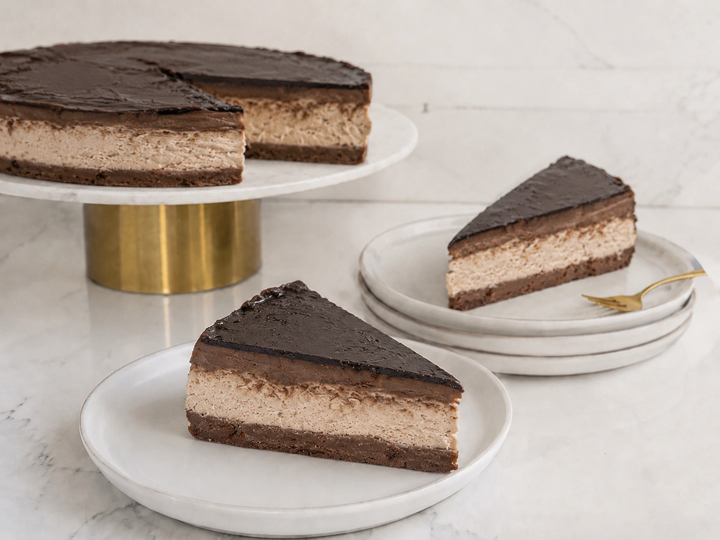 godiva chocolate Godiva Chocolate Cheesecake Slice with Whipped Cream – Rich Chocolate Dessert - Image 1
