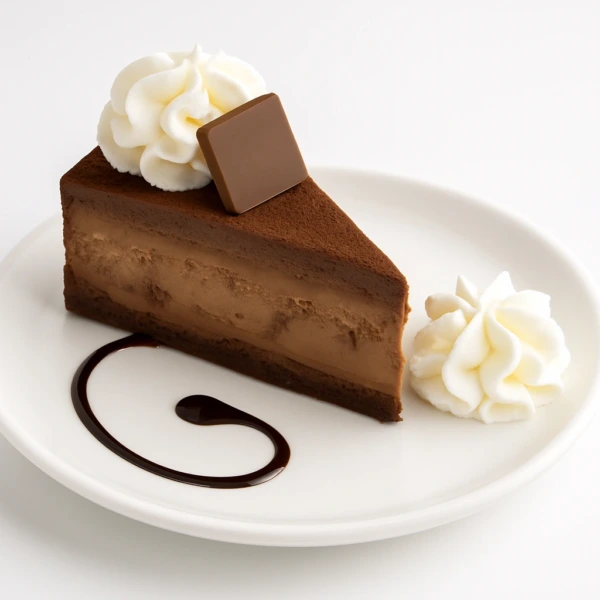 Godiva Chocolate Cheesecake Slice with Whip Cream