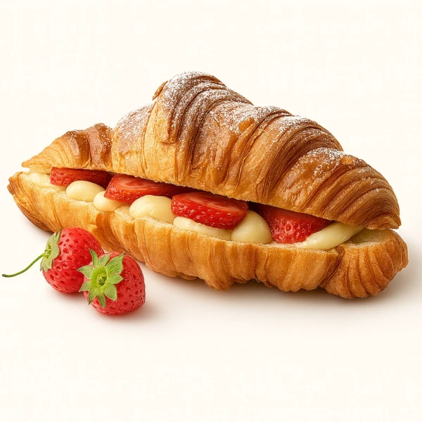 Fresh Handmade Strawberry Filled Croissant