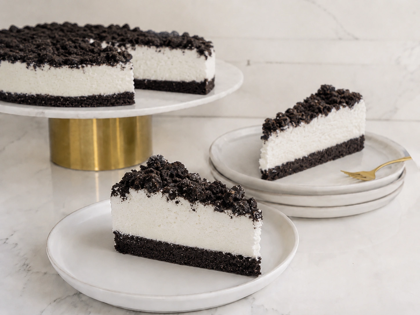 oreo mousse Fresh X-Large Oreo Mousse Cake Slice with Whipped Cream - Image 1