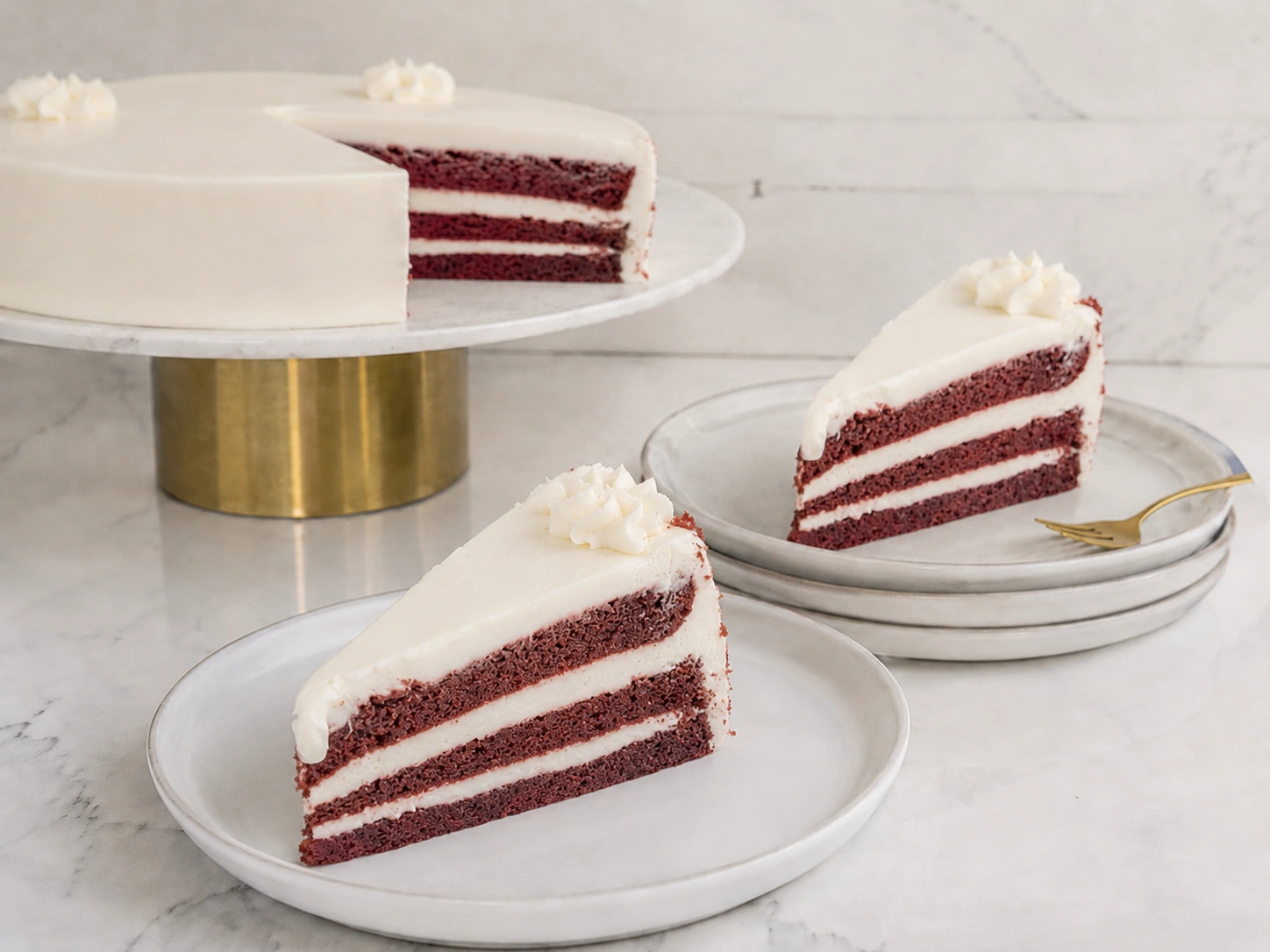 red velvet X-Large Red Velvet Cake Slice with Whipped Cream – Classic Creamy Dessert - Image 1