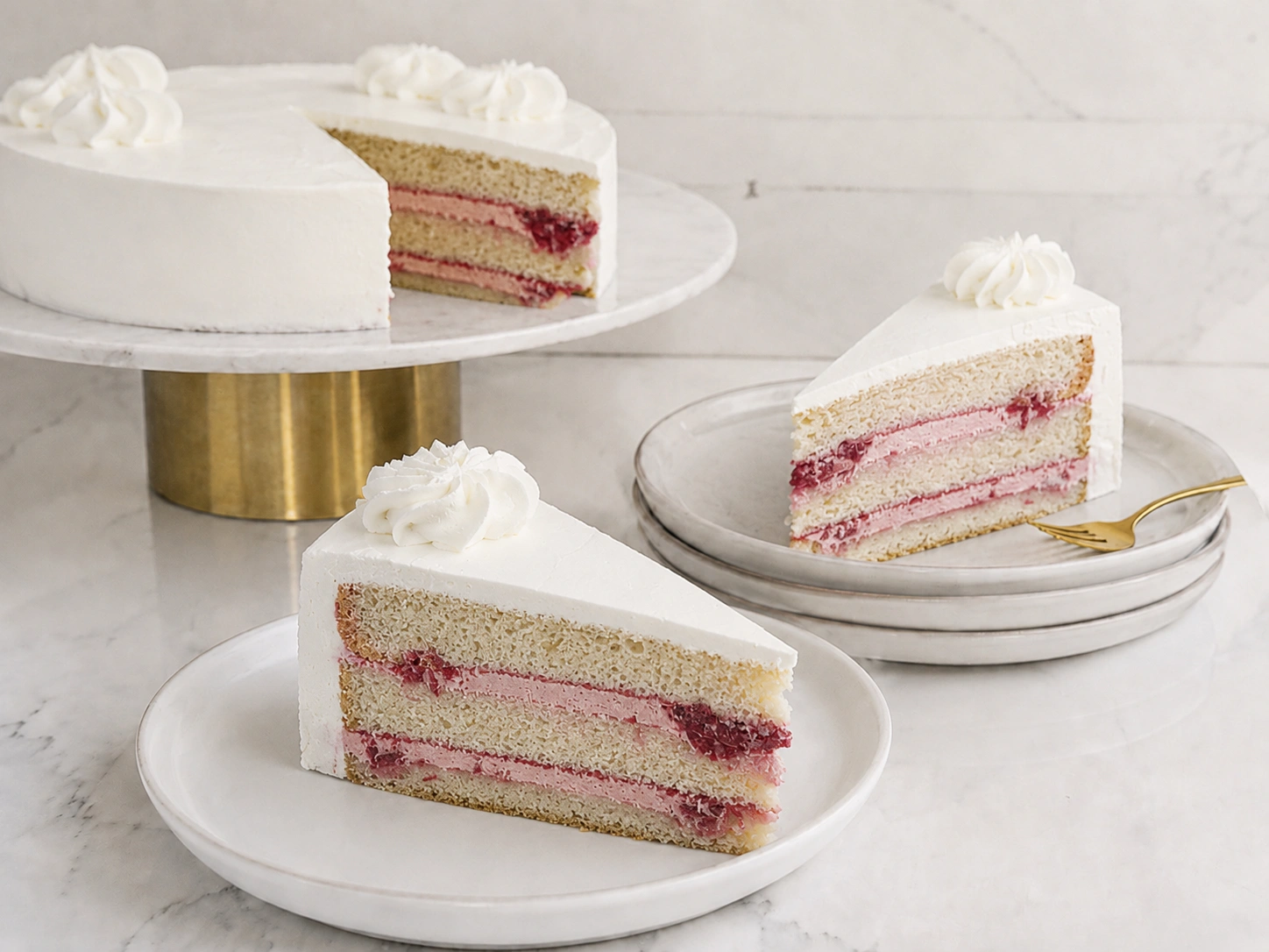 strawberry shortcake X-Large Strawberry Shortcake Slice with Whipped Cream – Fresh Cream & Berry Dessert - Image 1