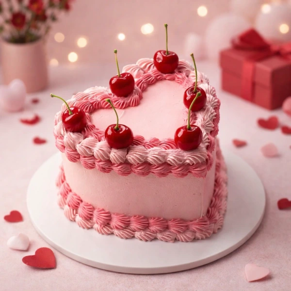 Heart shaped Vintage Cake (chocolate or vanilla)