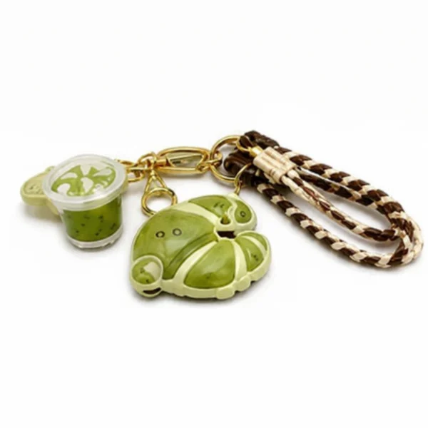 Croissant Coffee Keychain